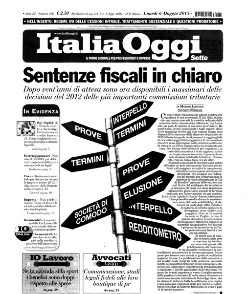 Italia oggi : quotidiano di economia finanza e politica